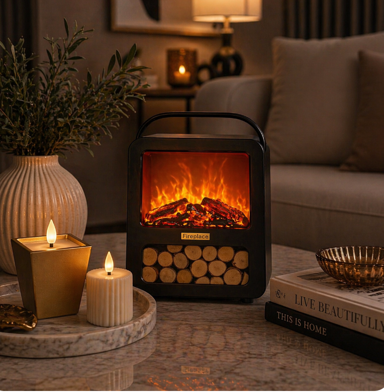 Mini USB Flame Fireplace – Ambient LED Decor