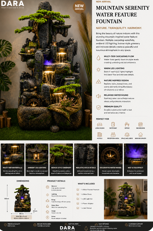 Mountain Serenity Water Feature Fountain
