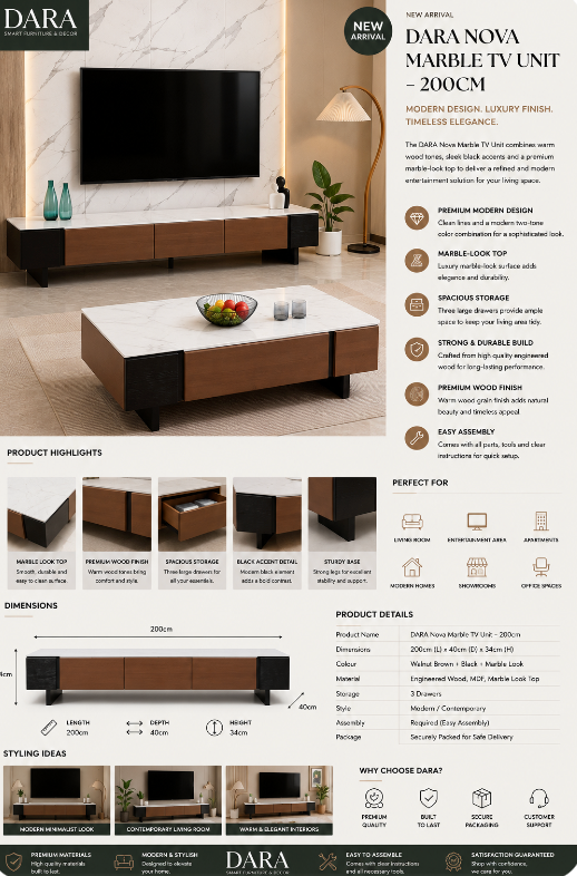DARA Nova TV Unit – 200cm