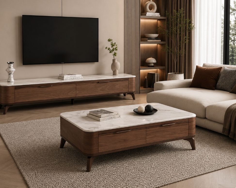 Verona Marble TV Unit