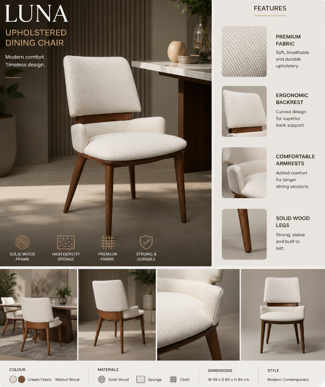 Luna Upholstered Dining Chair