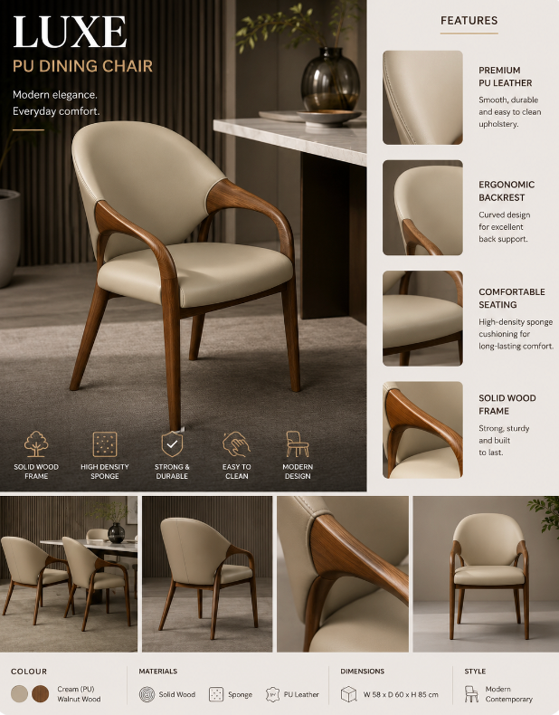 DARA Luxe PU Dining Chair