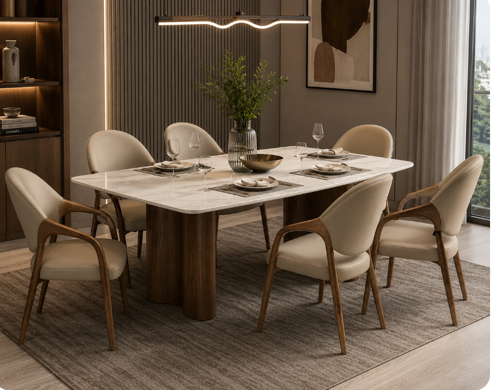 Livorno Marble Dining Table – 160cm