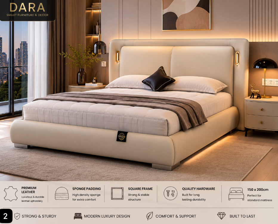 Modern Upholstered Bed Frame – 150 x 200cm