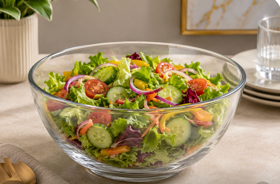 Clear Round Glass Serving Bowl