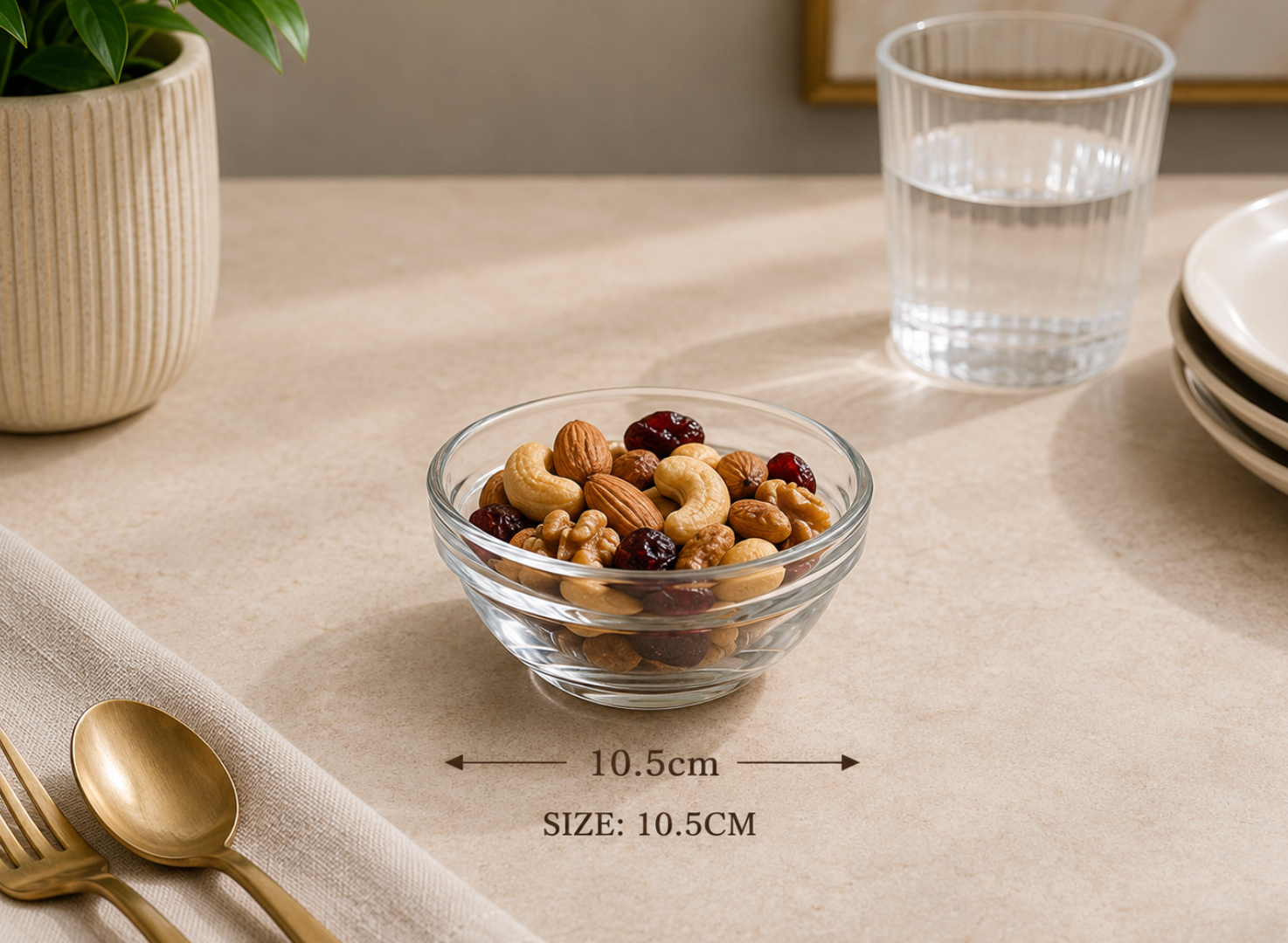 10.5cm Clear Glass Serving Bowl.   Item No: RC10505W-S