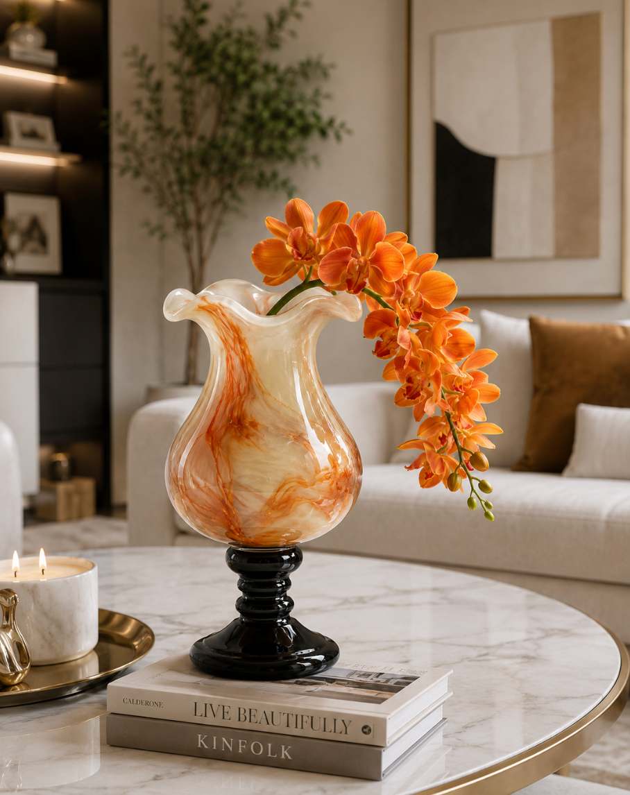 Luxury Hand-Blown Art Glass Decorative Vase. Item No: WS.26.162