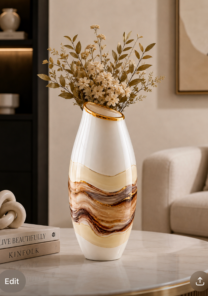 Luxury Marble Effect Decorative Vase.    Item No: WS-26-156M