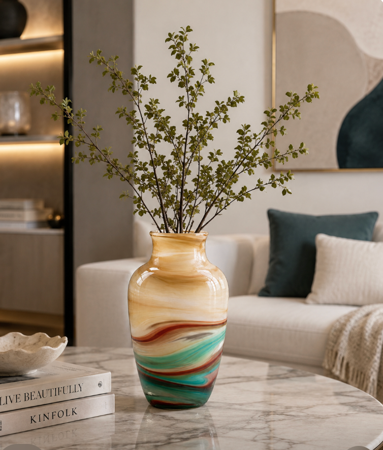 Luxury Hand-Blown Art Glass Decorative Vase. item No: WS.26-167