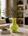 Decorative Glass Vase – Green Swirl Design. Item No: WS.26-161