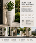 Marble Finish Resin Planter Pot – Indoor & Outdoor – 28 × 70 cm