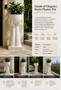 Modern Sculptural Hands Resin Planter Pot – 45 × 100 cm