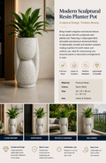 Modern Sculptural Resin Planter Pot – 36 × 33 × 80 cm