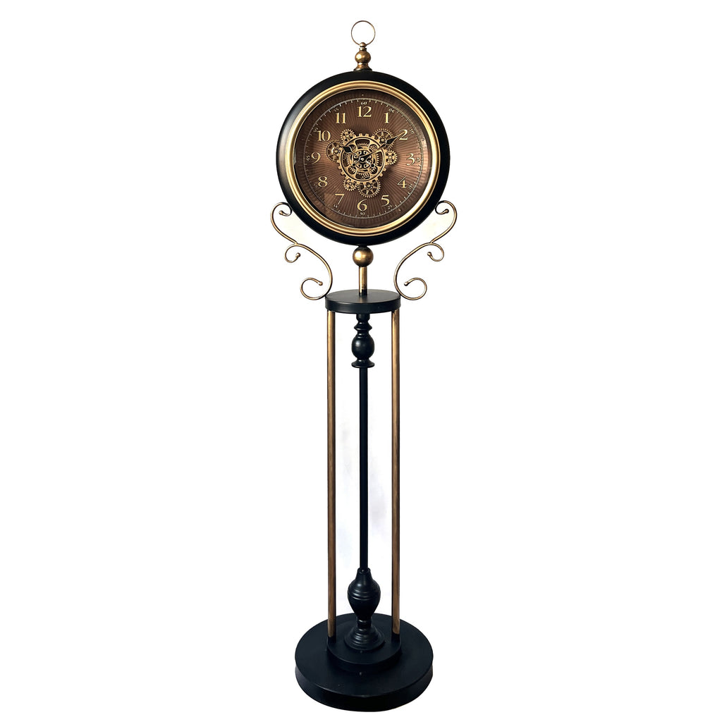 • Royal Black & Gold Floor Clock (155-43-33cm) Item No: 72279-2