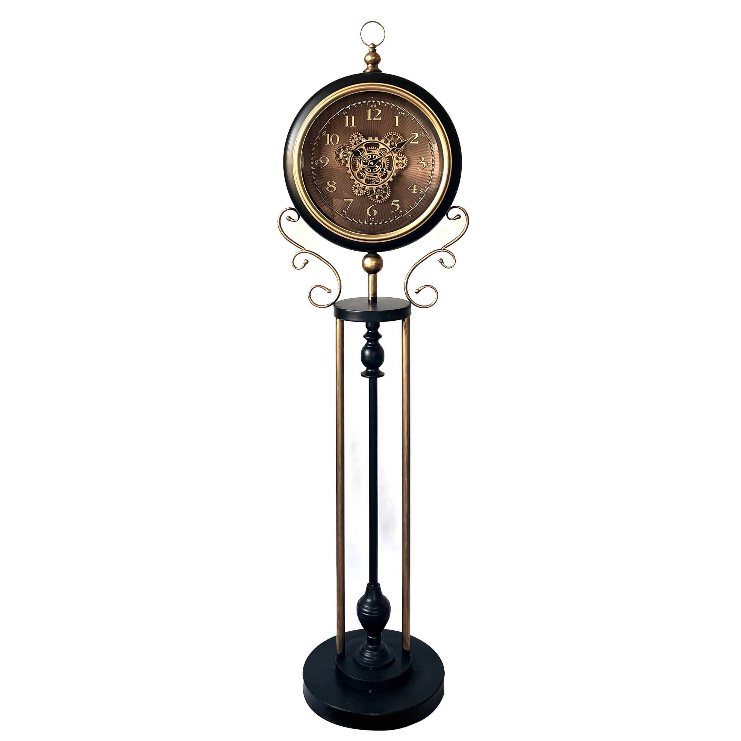 • Royal Black & Gold Floor Clock (155-43-33cm) Item No: 72279-2