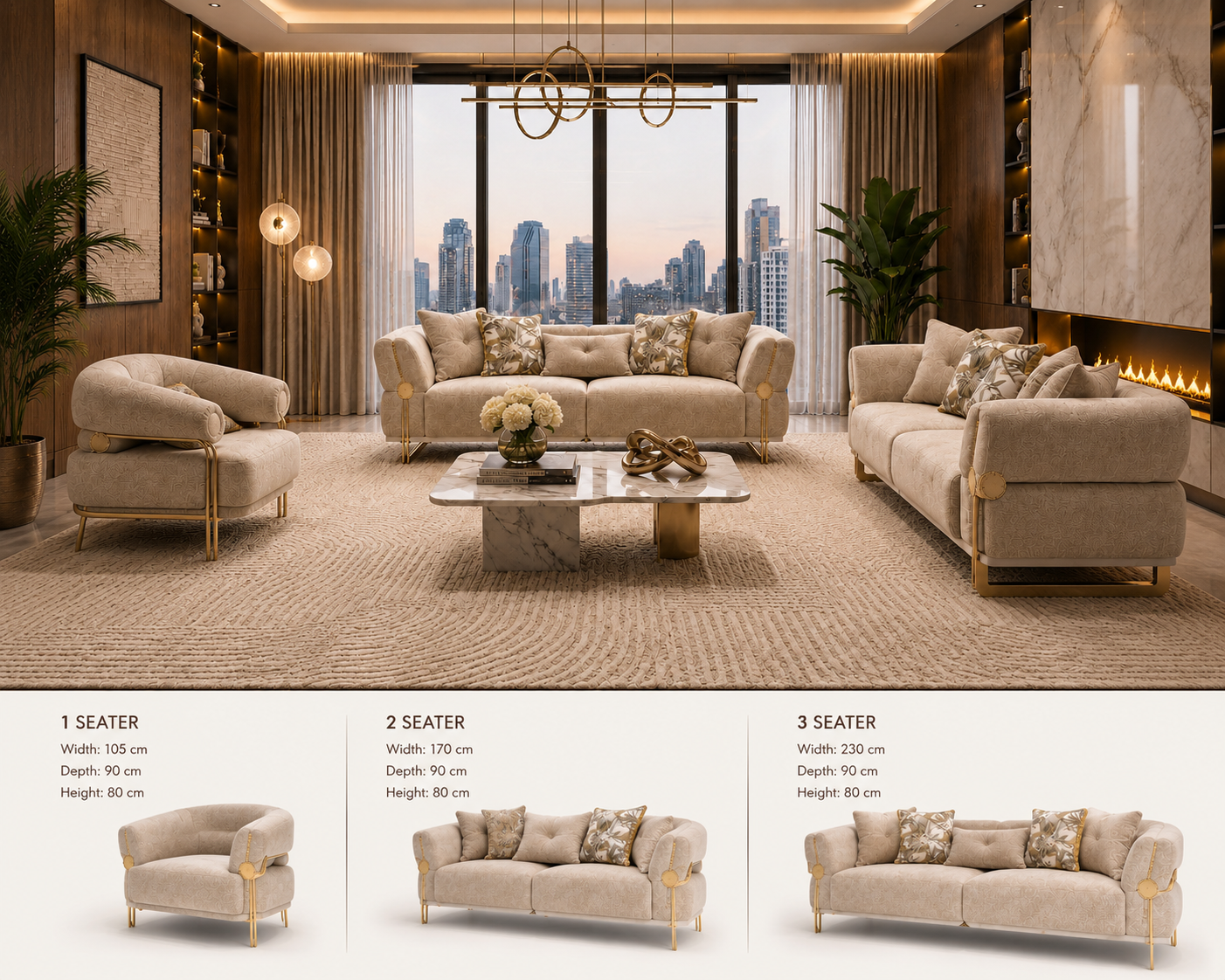 Luxury Contemporary Sofa Set. Item No: 3047#