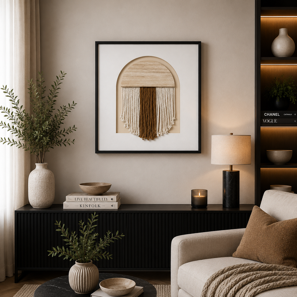 Aria Woven Arch Wall Art – 50 × 50 cm. Item No: LY-011