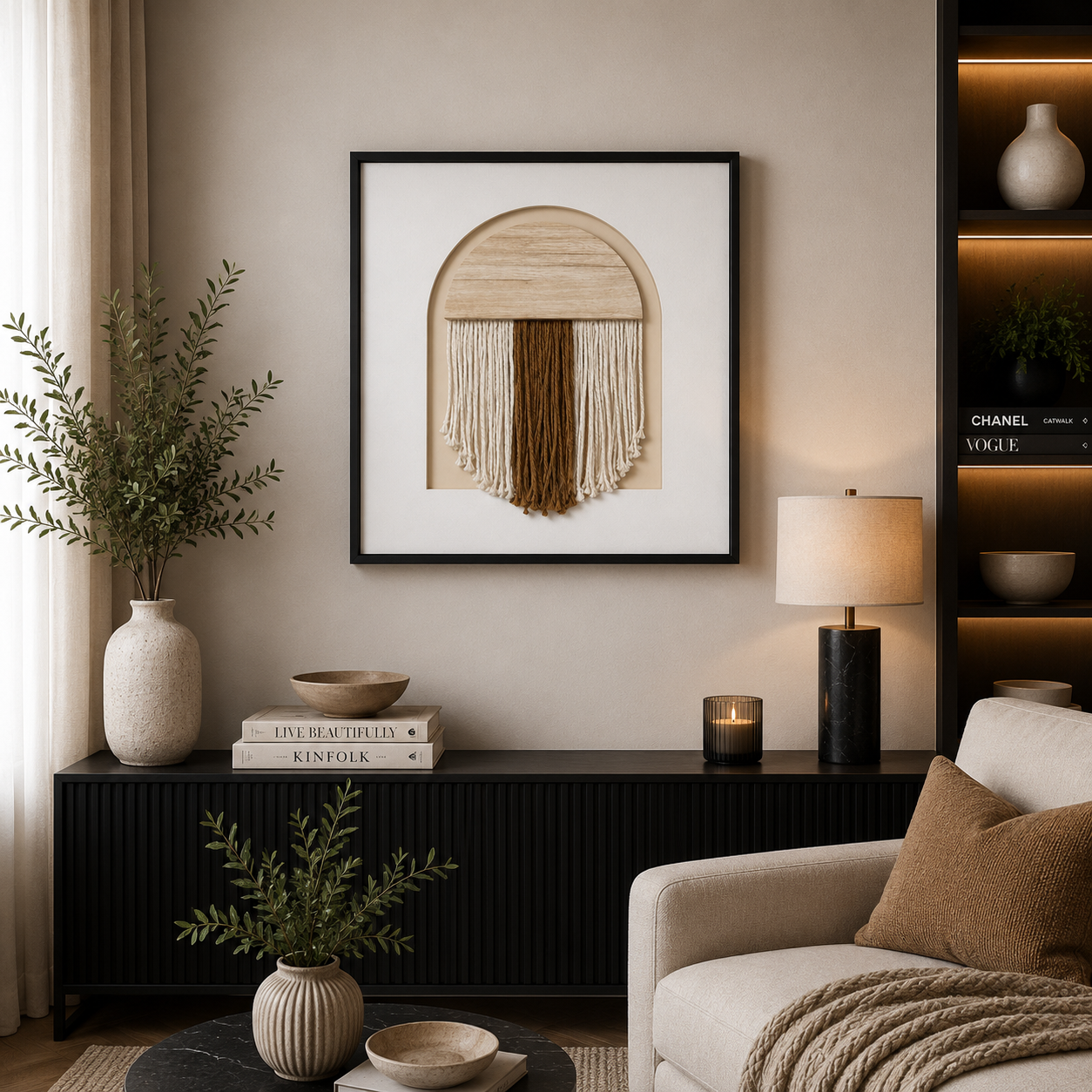 Aria Woven Arch Wall Art – 50 × 50 cm. Item No: LY-011