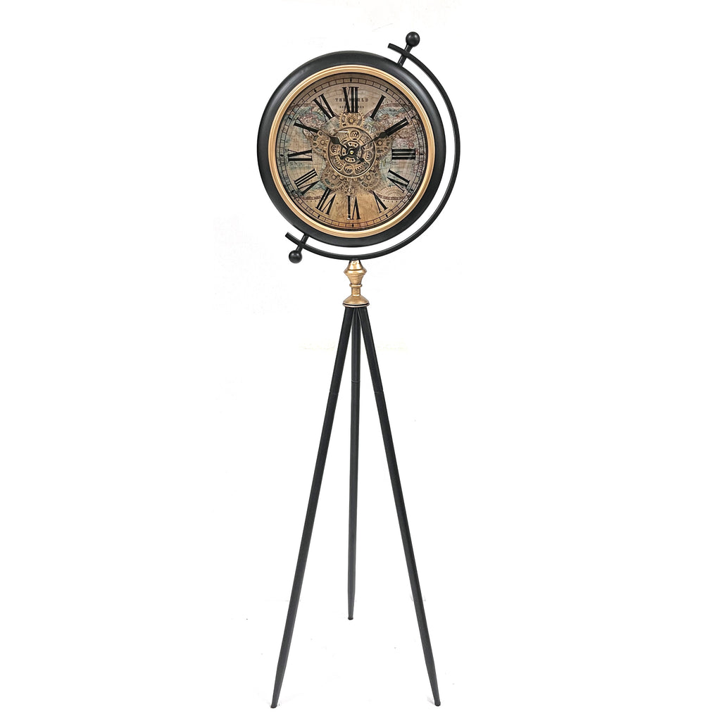 Atlas Tripod Standing Clock – Vintage Industrial Edition (158-40-33cm) Item No: 72199-E