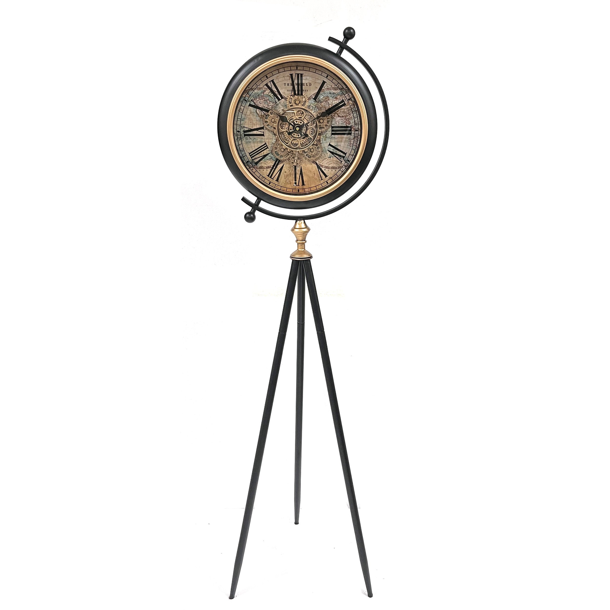 Atlas Tripod Standing Clock – Vintage Industrial Edition (158-40-33cm) Item No: 72199-E