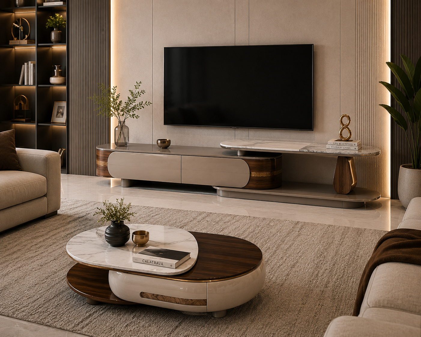Modern Luxury Coffee Table Size: 130 × 70 cm. ItemNo: H56