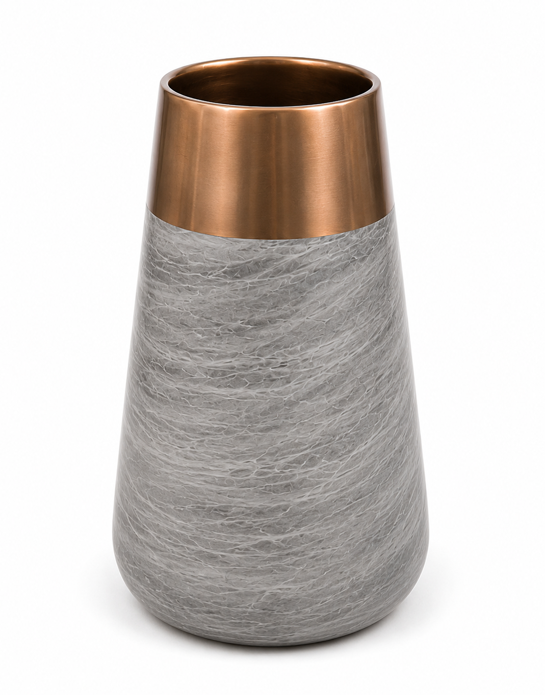 Modern Marble & Copper Resin Planter – Grey (33 × 90 cm)
