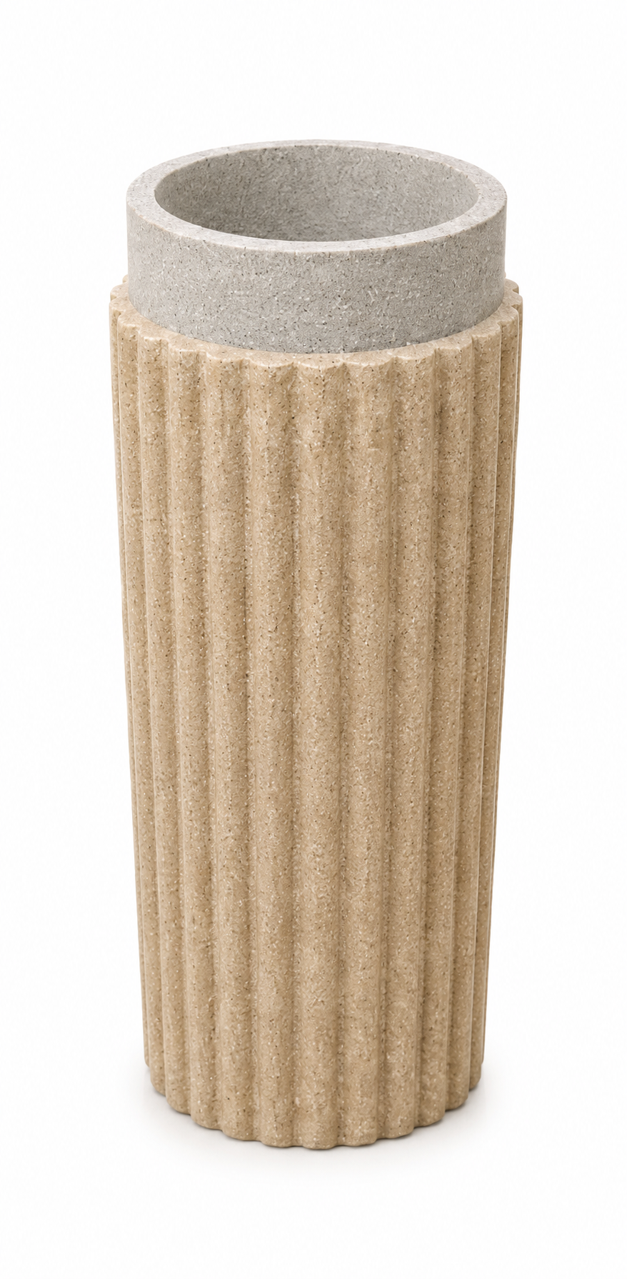 Modern Ribbed Resin Planter Pot – 33 × 70 cm