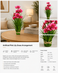 Artificial Pink Lily Grass Arrangement. 45cm