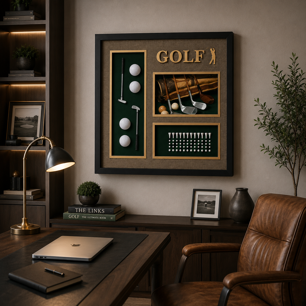Heritage Golf Display Wall Art – 54 × 54 cm. Item No: sw-001
