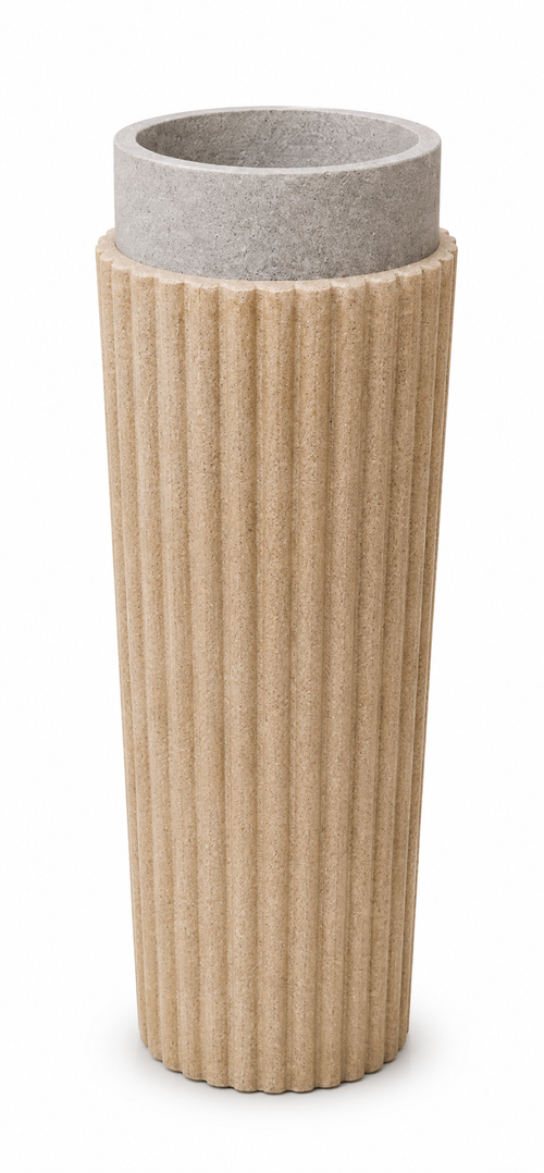 Modern Fluted Resin Planter Pot – 36 × 90 cm