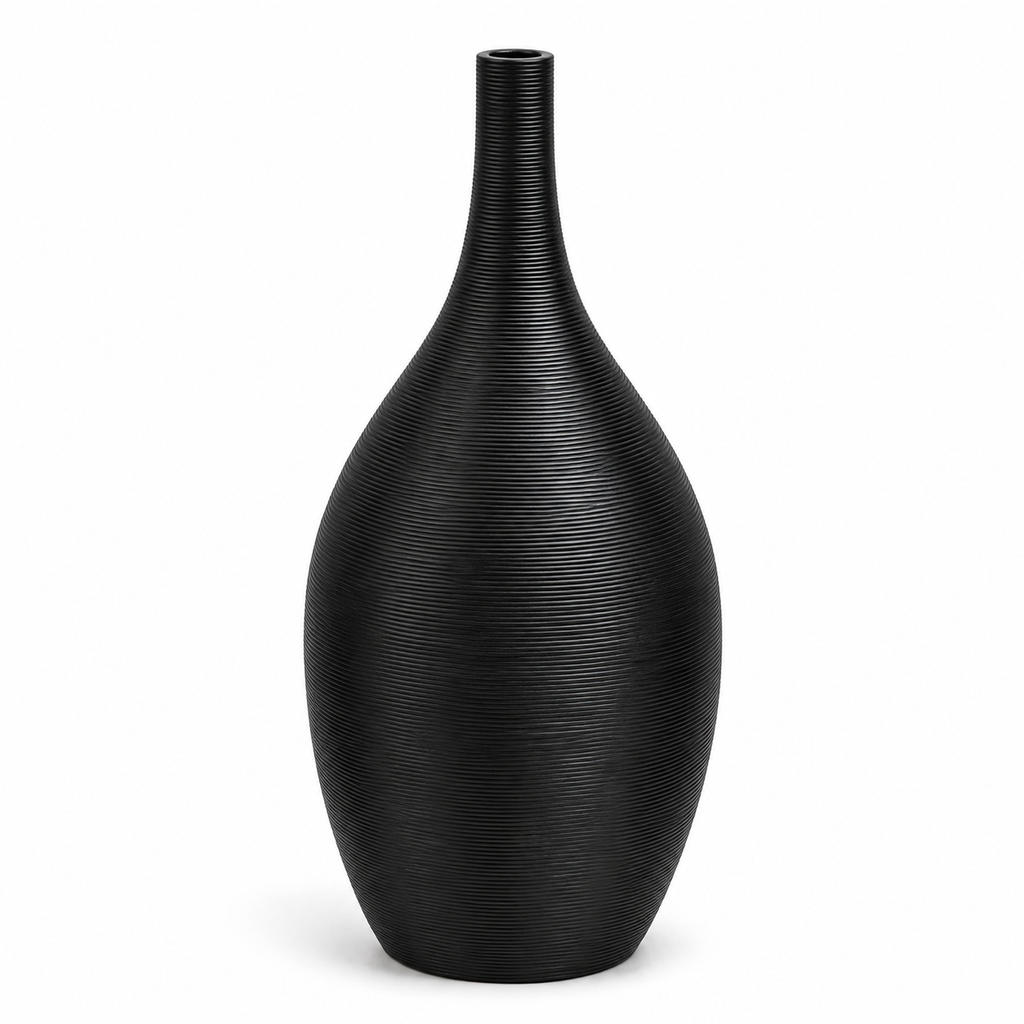 Modern Ribbed Resin Planter Pot – 33 × 80 cm