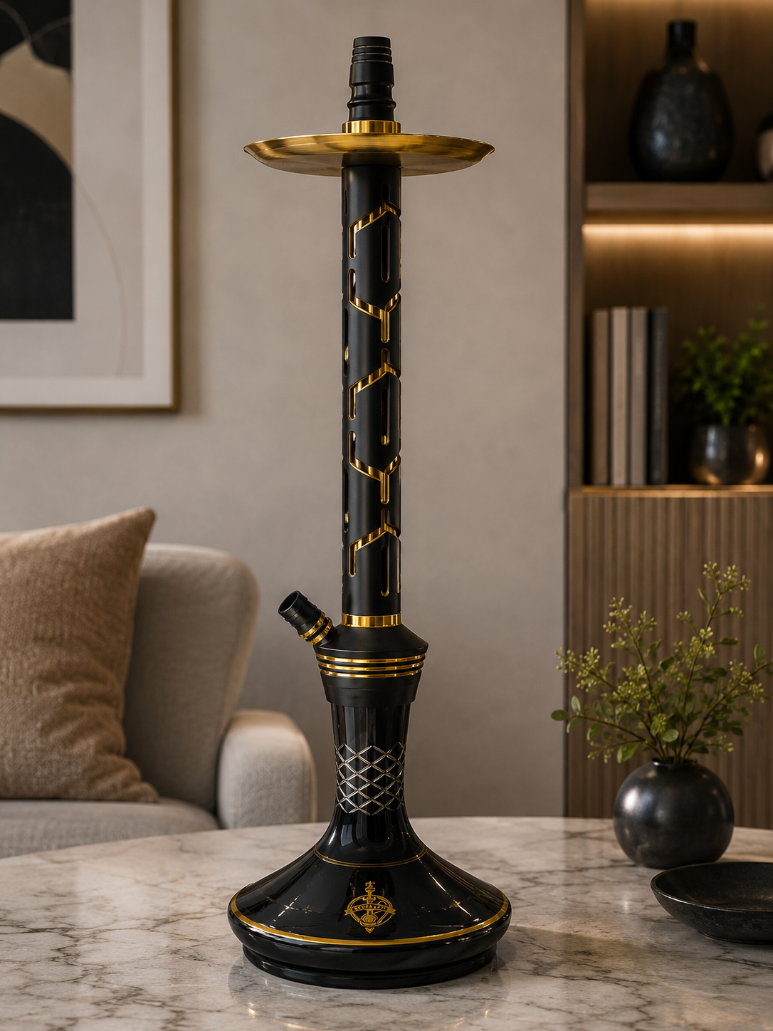Prestige Black & Gold Hookah. ITEM NO: SA-501